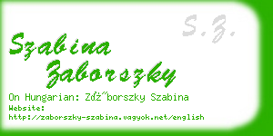 szabina zaborszky business card